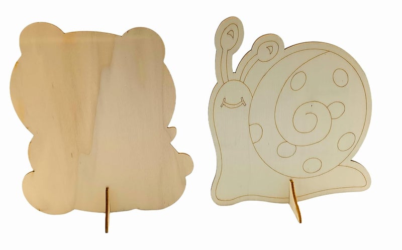 GOLD LEAF Animal Themed MDF Base for Painting Cutout Crafts Board With Paints And Brush6 Style DIY Blank Unfinished Wooden Stand Board For Crafts Work Home Room Decor Artistic DIY Work Art and Craft - Image 4