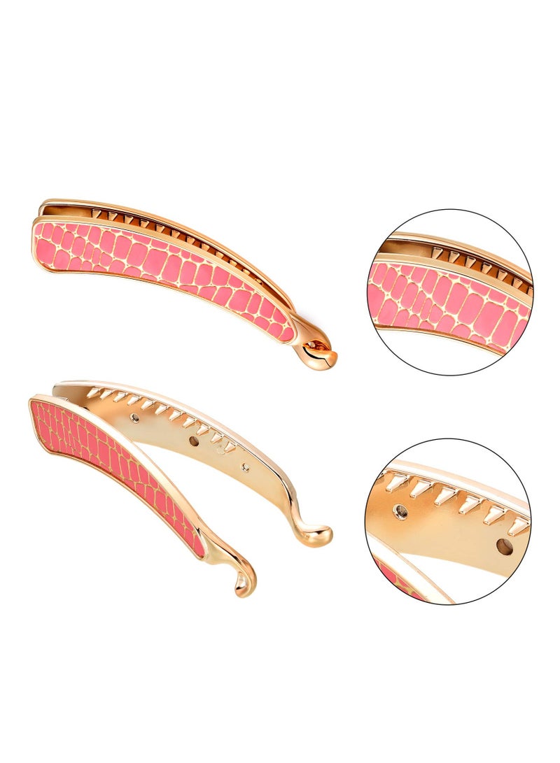 Generic Valentines Banana Hair Clip Clincher Combs Banana Clips Large No Slip Ponytail Maker Holder Retro Banana Classic Clincher for Women and Girls Hair Accessory Clamps,Reduce The Damage to Your Hair,12pcs - Image 5