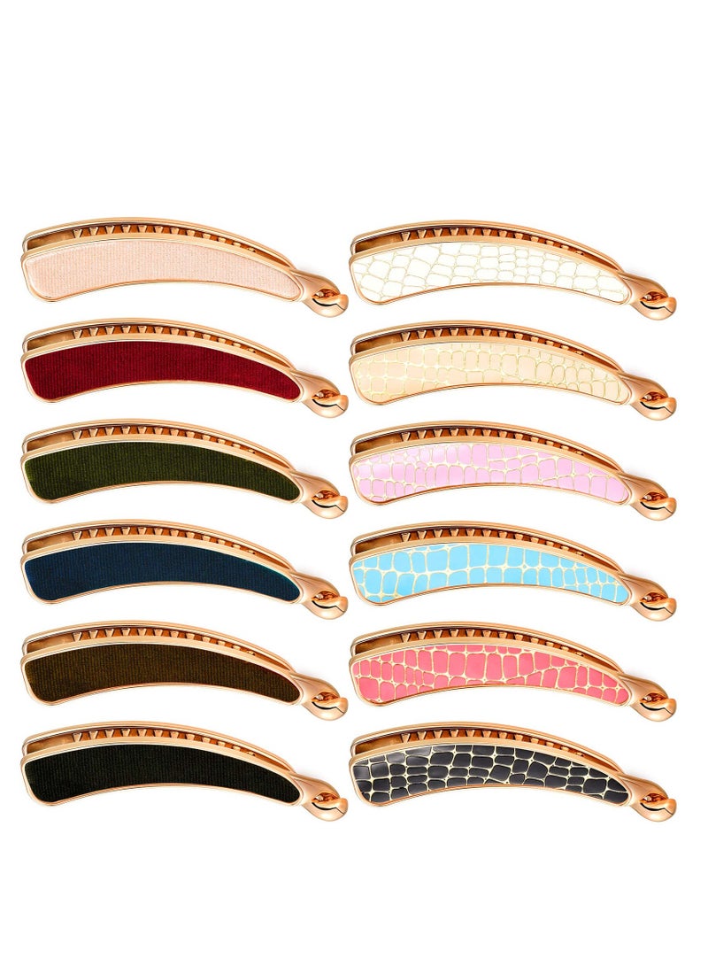 Generic Valentines Banana Hair Clip Clincher Combs Banana Clips Large No Slip Ponytail Maker Holder Retro Banana Classic Clincher for Women and Girls Hair Accessory Clamps,Reduce The Damage to Your Hair,12pcs - Image 1