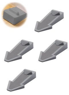 0TO1 TECH 4PCS Rubber Door Stopper, Wedge Wedge Safety Heavy Duty Silicon Door Stopper for All Floor Types and Door Gaps(Grey)  - Image 1