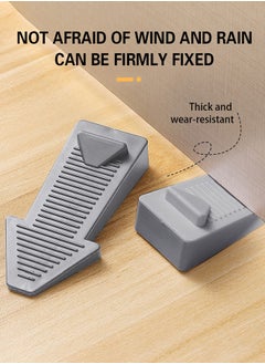 0TO1 TECH 4PCS Rubber Door Stopper, Wedge Wedge Safety Heavy Duty Silicon Door Stopper for All Floor Types and Door Gaps(Grey)  - Image 2