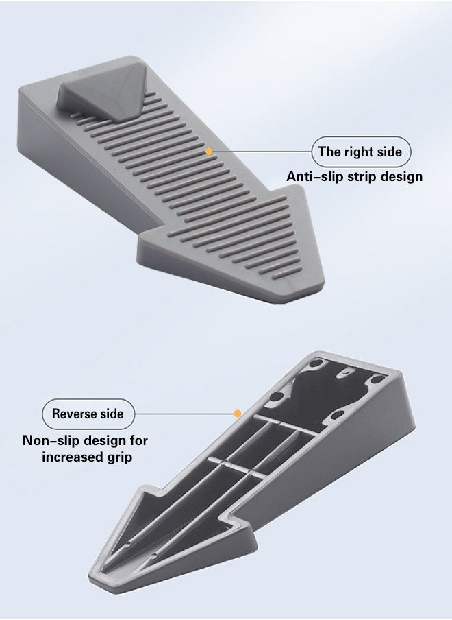0TO1 TECH 4PCS Rubber Door Stopper, Wedge Wedge Safety Heavy Duty Silicon Door Stopper for All Floor Types and Door Gaps(Grey)  - Image 5
