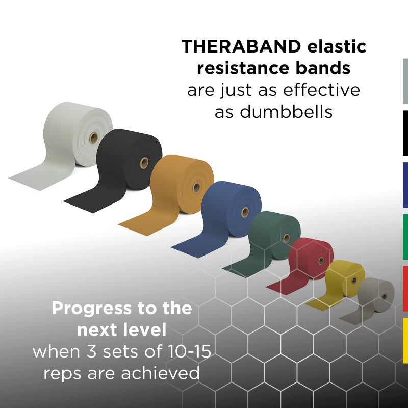 THERABAND Professional Latex Resistance Bands For Rehabilitation, Portable Fitness and Workout, Home Exercise, 5 Foot, Black, Special Heavy, Level 6, Individual Package - Image 5