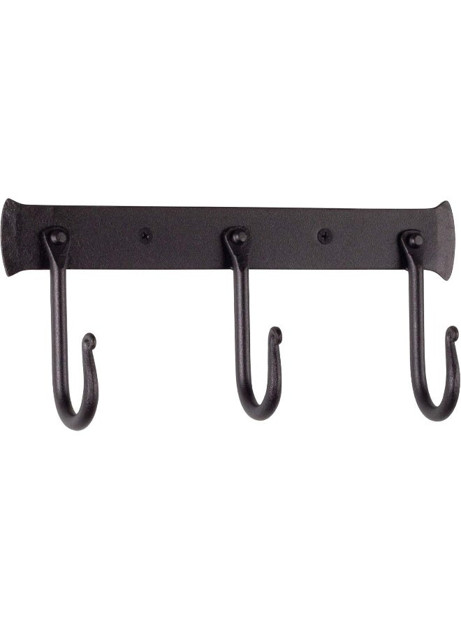 RTZEN Wall Mount Hook Set  Wrought Iron Decorative Rustic Metal Coat Hooks for Hanging  Handcrafted Classic Farmhouse Wall Mounted Black Hooks for Towel Robe or Hat Hanging  3 Hook Rack - Image 2