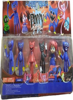 Huggy Wuggy Childrens Toy Collectible Figures - 6 pcs Poppy Figure Set