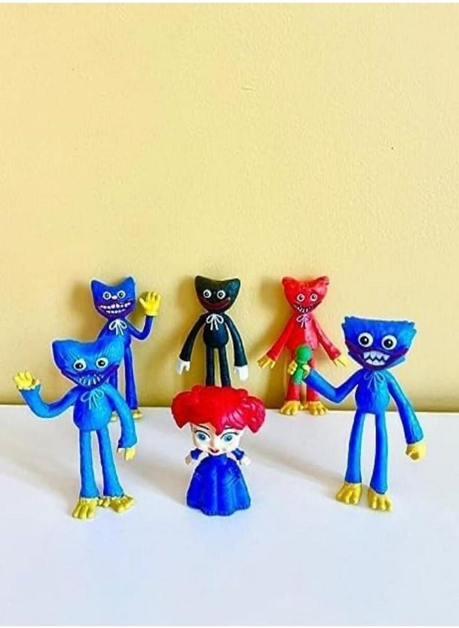 Generic - Huggy Wuggy Childrens Toy Collectible Figures - 6 pcs Poppy Figure Set - Image 1
