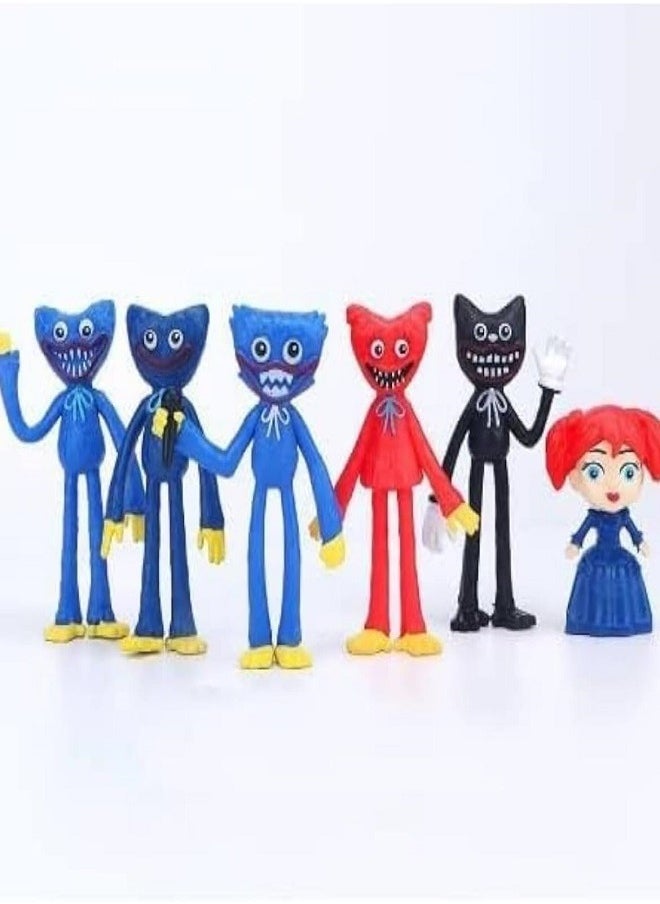 Generic - Huggy Wuggy Childrens Toy Collectible Figures - 6 pcs Poppy Figure Set - Image 1