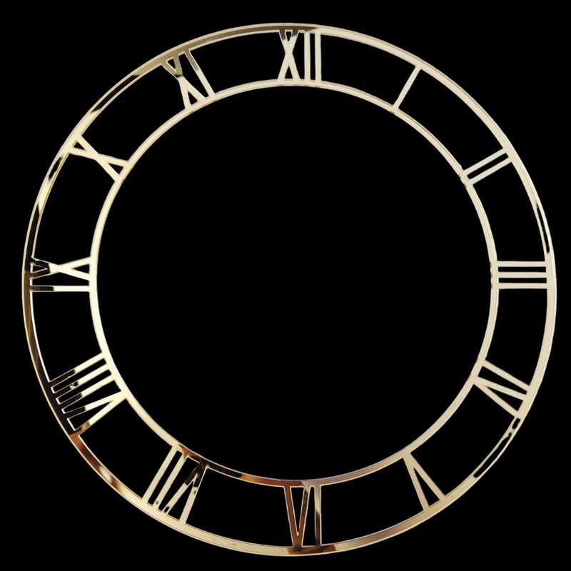 Snoogg 12 Inch Round Mirror Acrylic Clock Dial Plate of Roman Numerals and 12 Inch MDf Round Base Resin Accessories - Image 4