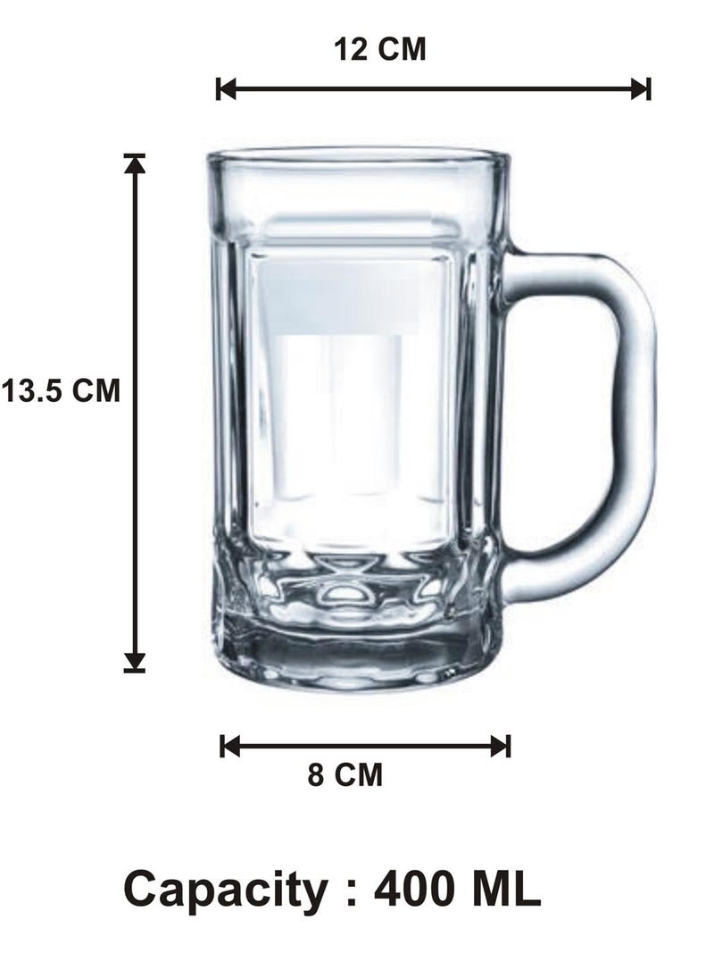 Somil Combo Set of 2 Beer Glasses and 1 Snack Plate Transparent Glass Set of 3 Glass Size 8 X 12 X 135 Cm Plate Size 35 X 35 X 10 Cm - Image 4