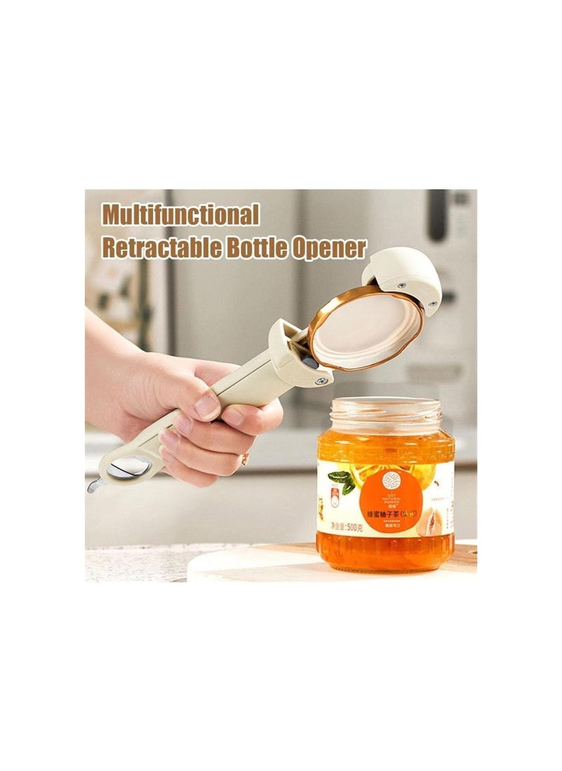 Generic - Seinohome Jar Opener - Seinohome Multifunctional Retractable Bottle Opener, Adjustable Multifunctional Can Opener Jar Lid Gripper, Multifunctional Bottle and Can Opener Jar Lid Gripper (White) - Image 1