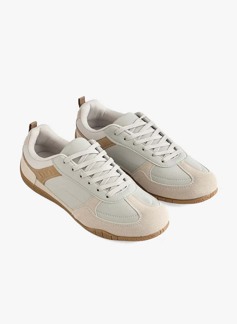 Redtag Men Beige Retro Sneakers