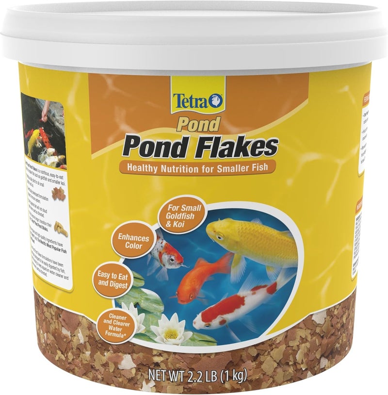 Tetra Pond Flakes Complete Nutrition for Smaller Pond Fish, Goldfish and Koi Fish, 2.2 Pounds - Image 1