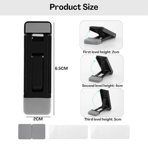 Flavizo 2PCS Mini Portable Laptop Stand – Adjustable Keyboard Holder with Three Angles, Foldable Invisible Notebook Feet, Ergonomic Cooling Support with Anti-Slip Pads for Desk Desktop - Image 2