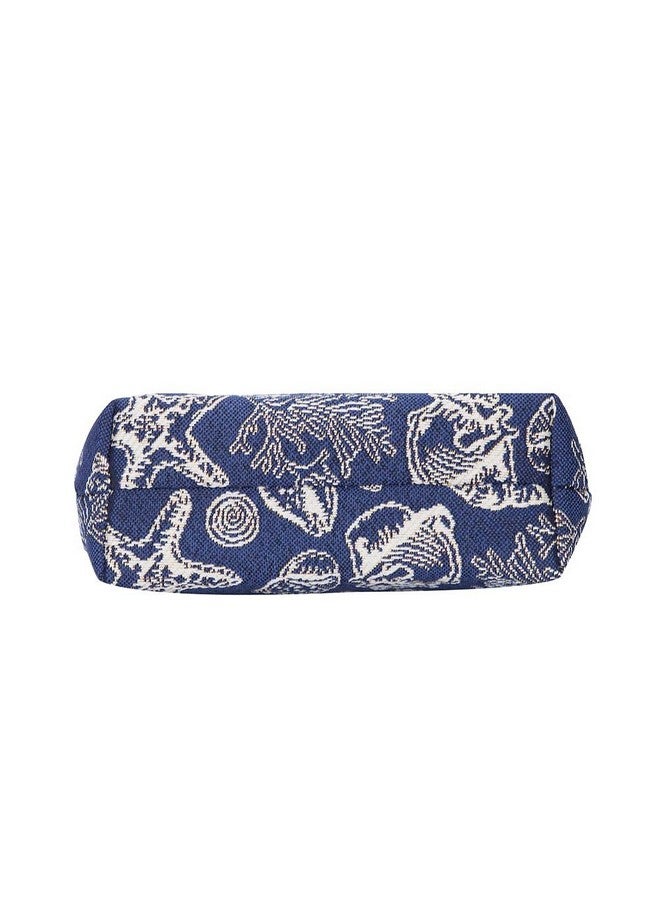 Signare Tapestry Small Crossbody Bag Sling Bag For Women With Navy Blue Sea Shell Design (Slingshell) - Image 3