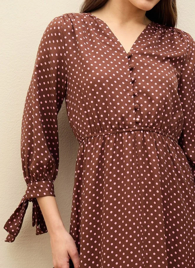 ساسافراس Polka Dot Printed Maxi Dress for Women