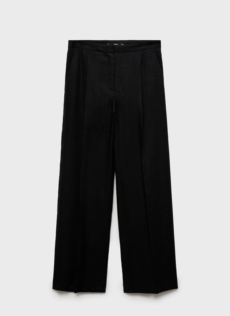 MANGO Straight-Fit Linen Suit Trousers  - Image 5