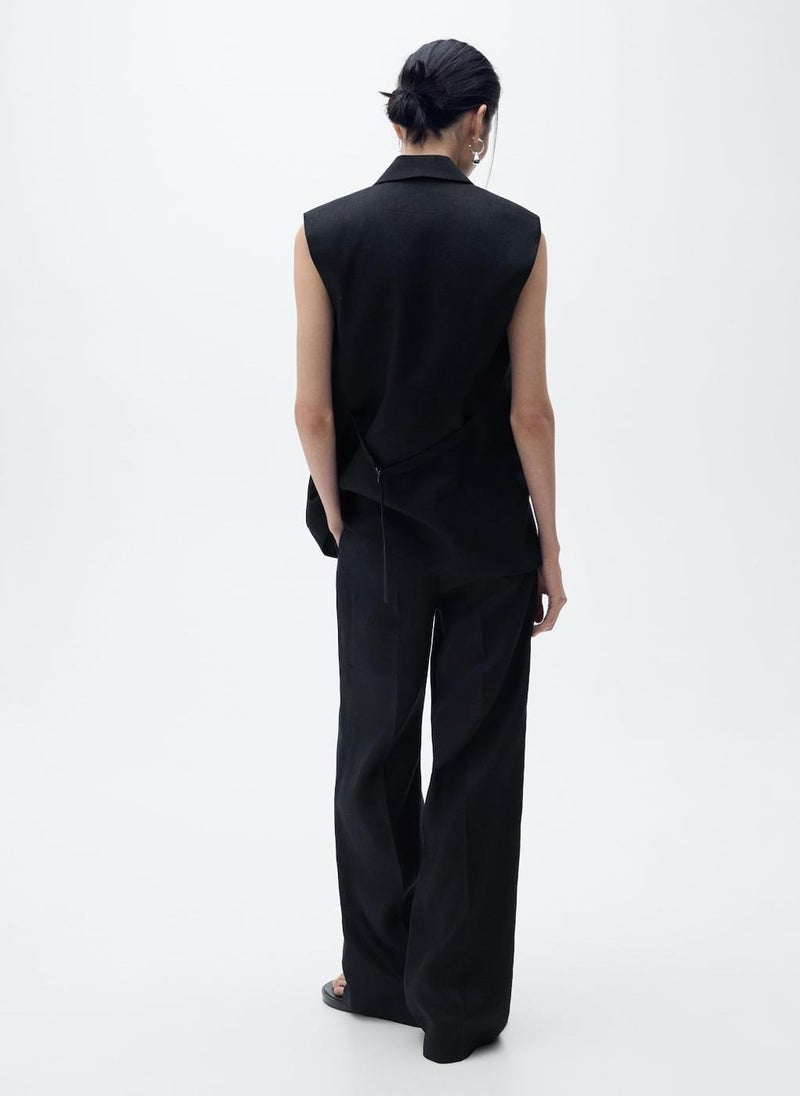 MANGO Straight-Fit Linen Suit Trousers  - Image 2