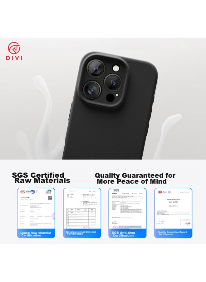 Divi Phone Case For Apple Iphone 16 Pro Max, Silicone Full Lens Protection Shockproof Cover For Men, Black - Image 2