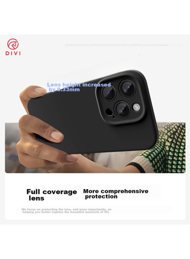 Divi Phone Case For Apple Iphone 16 Pro Max, Silicone Full Lens Protection Shockproof Cover For Men, Black - Image 4