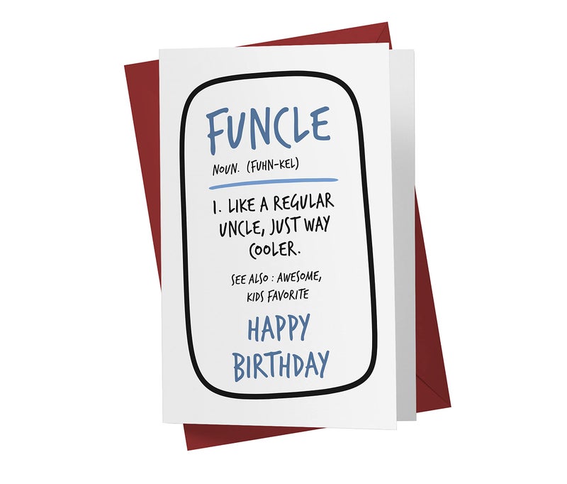 Karto Funny Birthday Card for Uncle - Large 5.5x8.5 inch Uncle Birthday Cards - Funcle - Image 1