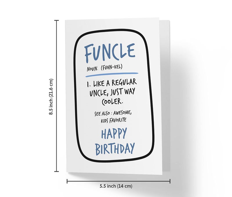 Karto Funny Birthday Card for Uncle - Large 5.5x8.5 inch Uncle Birthday Cards - Funcle - Image 4