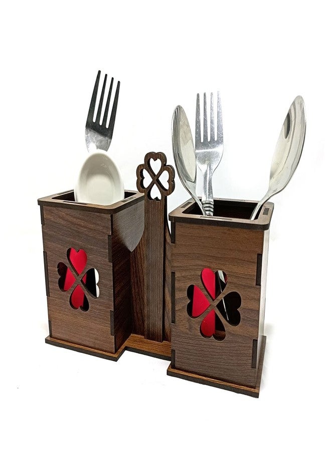 Chavda Spoon Stand for Dining Table Chammach Stand Wooden cutlery holder for kitchen - Image 3
