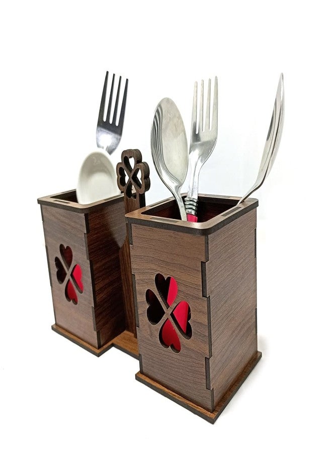 Chavda Spoon Stand for Dining Table Chammach Stand Wooden cutlery holder for kitchen - Image 4