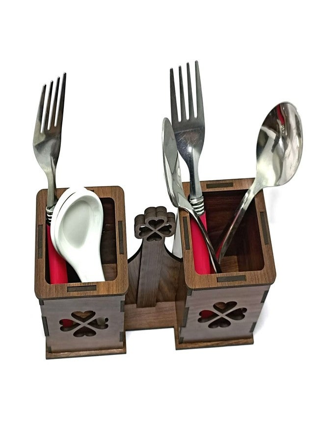 Chavda Spoon Stand for Dining Table Chammach Stand Wooden cutlery holder for kitchen - Image 2