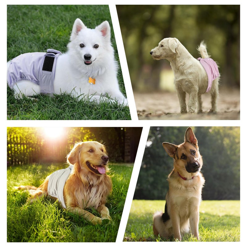 ZINGTERRA 5 Pack Washable Female Dog Diapers,Reusable Diaper for Doggie,Highly Absorbent Dog Diaper,Adjustable Leakproof Puppy Diapers Skirt for Heat,Incontinence,Period Doggy Nappies - Image 2
