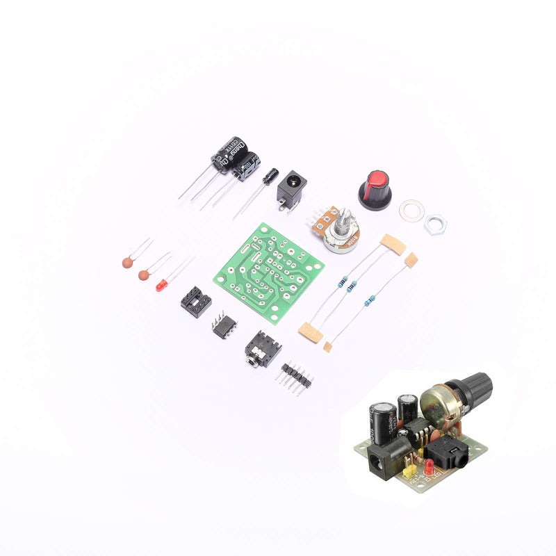 DEVMO LM386 Super Mini Audio Amplifier DIY Kit Board 35x37mm 3-12V - Unsoldered - Image 5