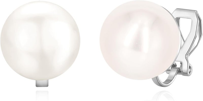 YOQUCOL Simulated Freshwater Pearl Clip On Earrings Not Pierced Elegant Stud Jewelry For Women - Image 1