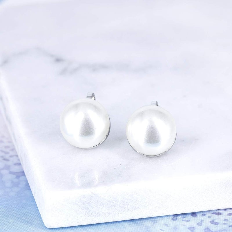 YOQUCOL Simulated Freshwater Pearl Clip On Earrings Not Pierced Elegant Stud Jewelry For Women - Image 4