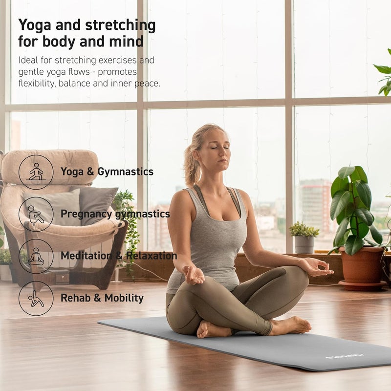 MSPORTS Yoga Mat Premium Non Slip Thick – Extra Comfortable Exercise Mat for Home Workouts, Pilates, Stretching & Gym – Cushioned NBR Foam, Gym Mat with Strap, for Women & Men - Image 4