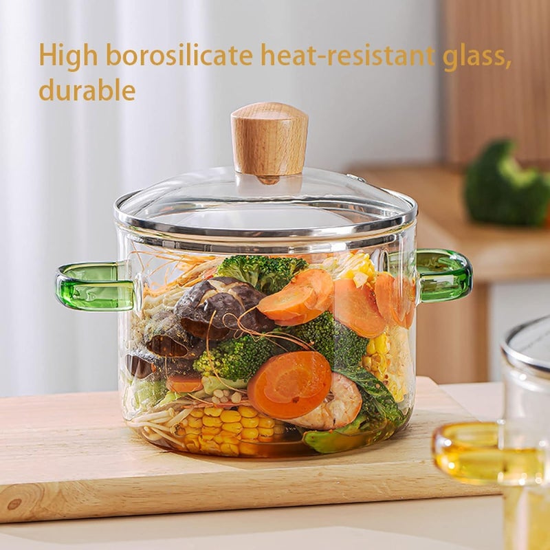 FROWWY Glass Serving Bowl with Lid 1600ML Oven Microwave Safe Casserole Versatile Vessel for Curry Snacks Cake Cereal Rice Sambar Transparent Kitchen Server Ware Cooking Pot - Image 4