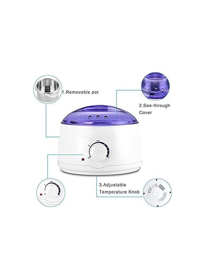 3 in 1 Hair Removal Kit - Wax Heater Warmer Machine with Hard Wax Beans & Spatula Sticks – Waxing for Full Body, Face, Arms & Legs - Image 5