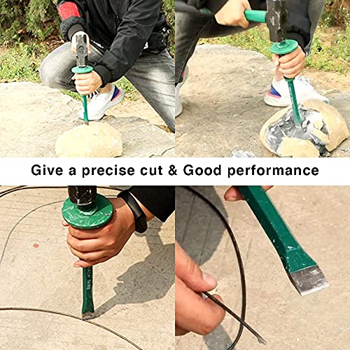 Genubi Industry Masonry Chisel With Hand Guard, 12 inches Heavy Duty Flat End Rock Concrete Mortar Stone Chisel for Demolishing Carving Splitting Breaking Hounding - Image 4