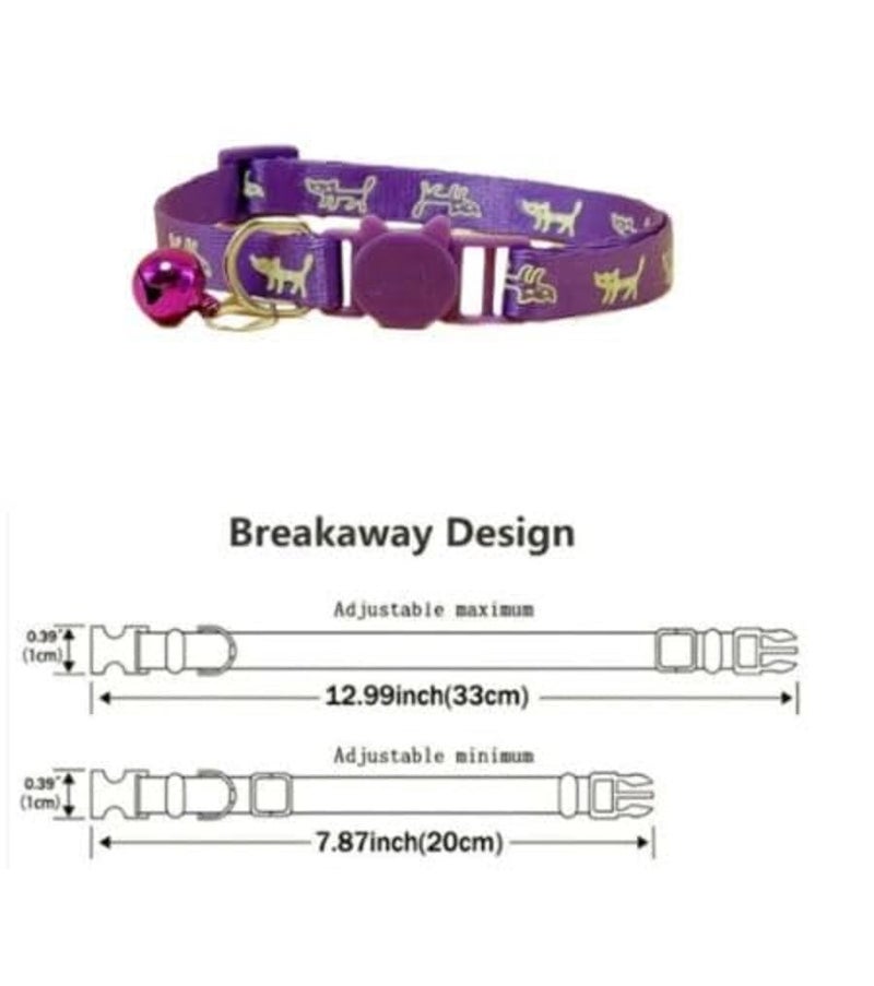 Pups&Pets10 MM Reflective Collar Glow-in-The-Dark Visibility Reflective Light-up cat Collar for Small Breeds Puppy Kitten Rabbit (Pack of 2 Collar),Multicolor - Image 3