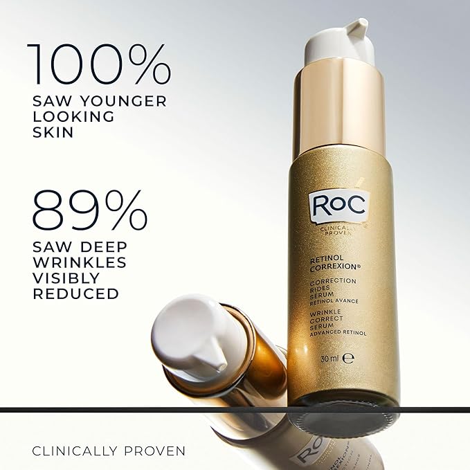 RoC RoC Retinol Correxion Wrinkle Correct Face Serum Daily AntiWrinkle Aging Treatment Visible Wrinkle Reduction Formula Pure RoC Retinol with Ascorbic Acid 30 ml  - Image 4