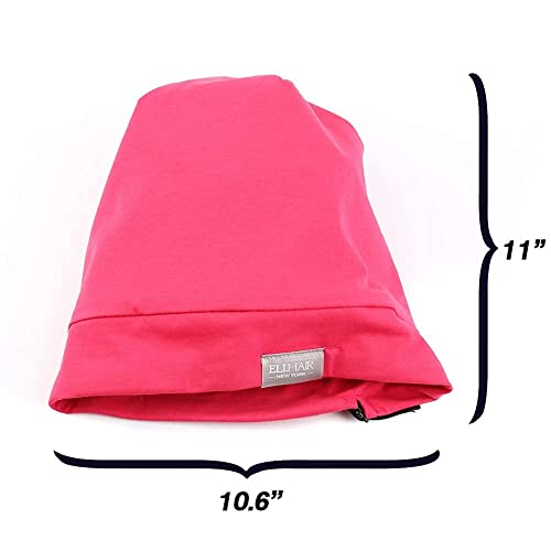 ELIHAIR Kids Beanie Sleep Hats Bonnet for Night Sleeping Cap Silky Lined Satin Bonnet with Adjustable Elastic Band for Teens Toddler Child Natural Curly Frizzy Hair CoverHot Roses - Image 5