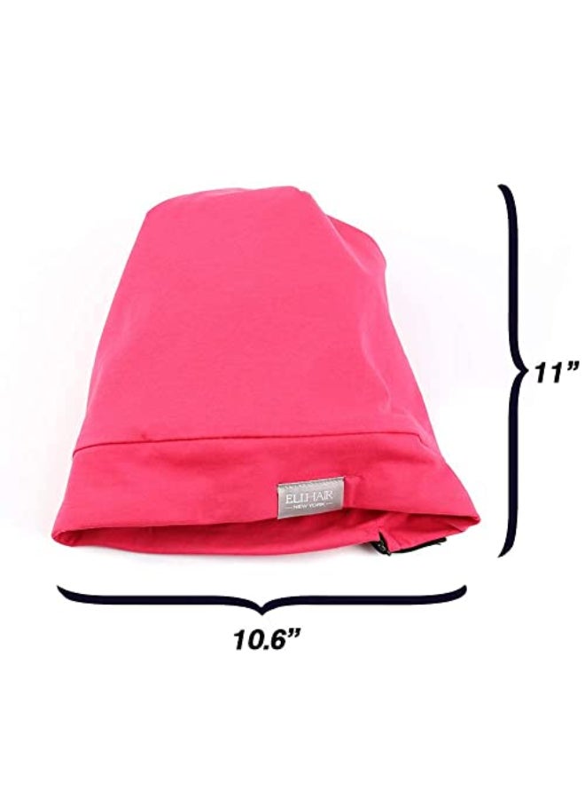 ELIHAIR Kids Beanie Sleep Hats Bonnet for Night Sleeping Cap Silky Lined Satin Bonnet with Adjustable Elastic Band for Teens Toddler Child Natural Curly Frizzy Hair CoverHot Roses - Image 4
