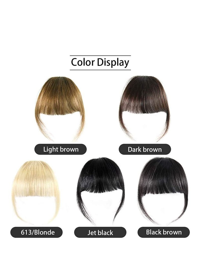 Estelle Bangs Hair Clip on Bangs Human Hair Extension Wispy Bangs Blonde Hair Fringe Color No 613 Blonde 1 Count - Image 5