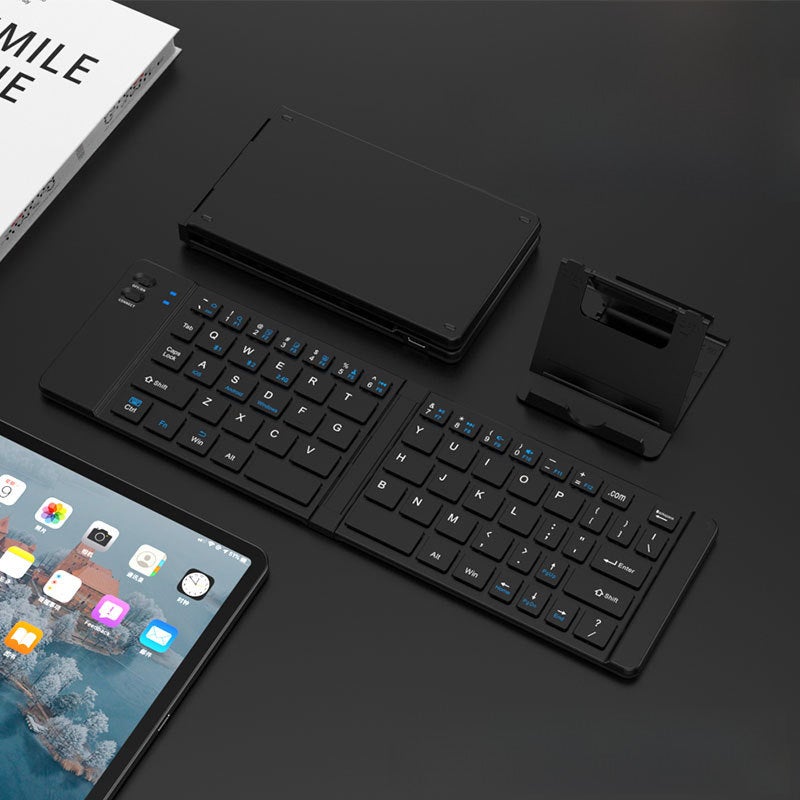 Foldable Bluetooth Keyboard  Mouse Combo for Tablet Black single keyboard