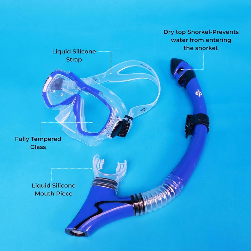 Nivia Pro Dive 2.0 Diving Set for Unisex Kids and Adults - Blue Swimming Mask and Snorkel - Image 5