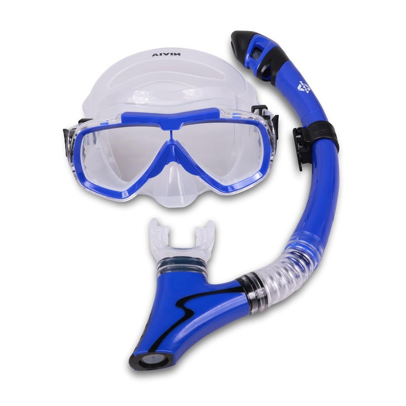 Nivia Pro Dive 2.0 Diving Set for Unisex Kids and Adults - Blue Swimming Mask and Snorkel - Image 1