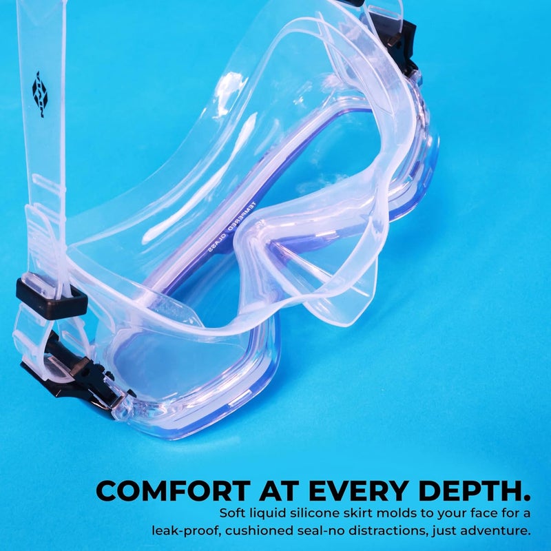 Nivia Pro Dive 2.0 Diving Set for Unisex Kids and Adults - Blue Swimming Mask and Snorkel - Image 3