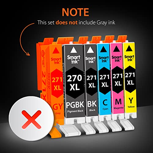 Smart Ink Compatible Ink Cartridges Replacement for Canon PGI 270XL CLI 271XL 270 271 (1 PGBK & 1 Black/C/M/Y 5 Combo Pack) for Pixma MG7720 TS9020 MG6821 TS6020 MG6820 MG5720 TS8020 MG5722 TS5020 - Image 2