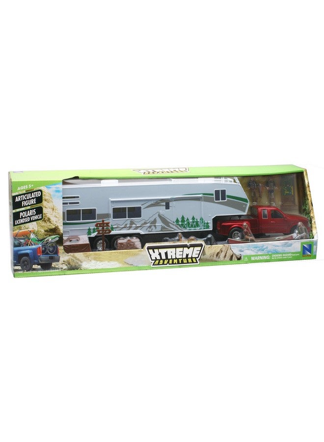 NewRay Toys Die Cast Pick Up Truck With Camper Trailer And Accessories - Image 2