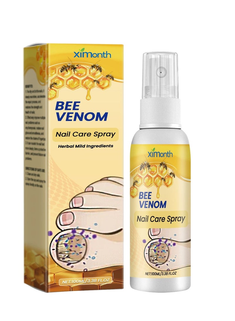 ximonth Bee Venom Nail Treatment Extra Strength, Anti-Fungus Care Spray for Ingrown and Discolored Nails, Safe & Effective for Nail Health and Growth (100ml) - Image 1