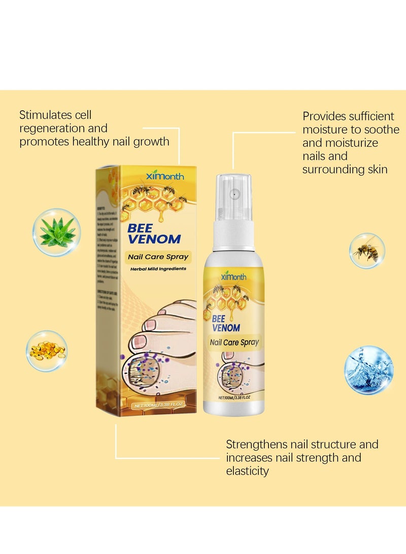 ximonth Bee Venom Nail Treatment Extra Strength, Anti-Fungus Care Spray for Ingrown and Discolored Nails, Safe & Effective for Nail Health and Growth (100ml) - Image 4