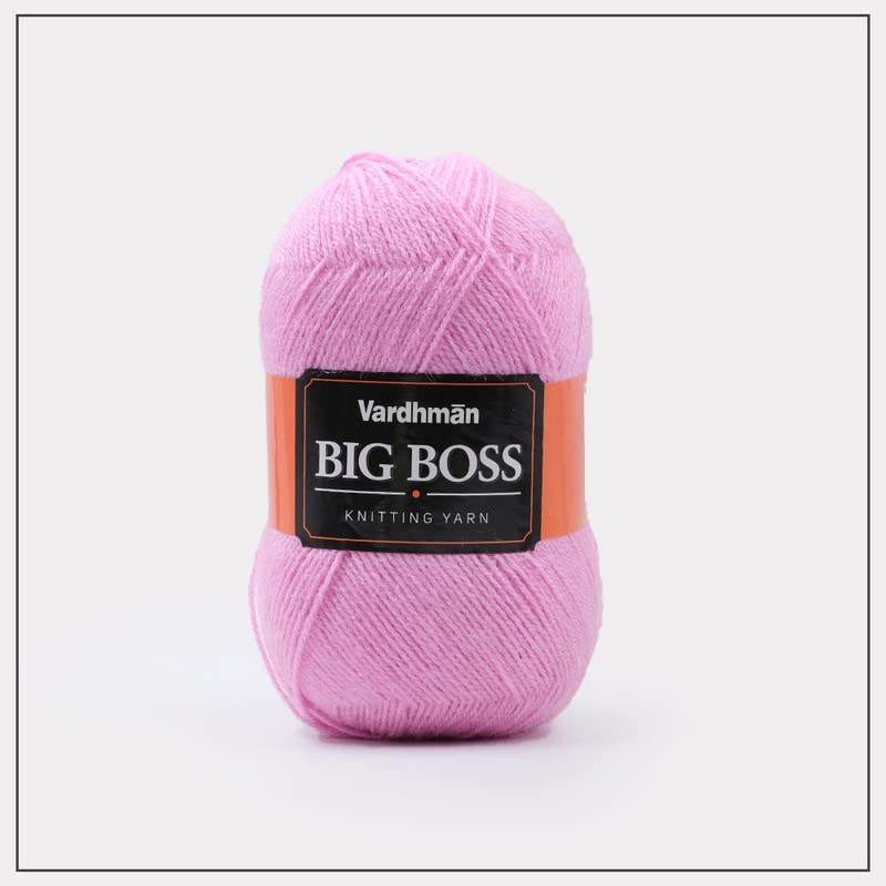 KYSS Vardhman BigBoss Wool Soft Fingering Hand Knitting Dyed Wool Crochet Hook Yarn Baby Pink 1 Ball 200 gram 400 g Shade no20 - Image 1